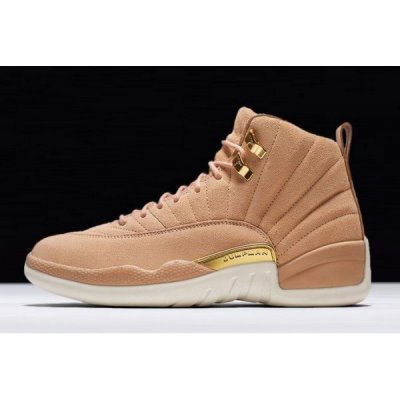 Nike Bayan Air Jordan 12 Gs Vachetta Tan/Metallic Kahverengi / Metal Altın Basketbol Ayakkabısı Türk